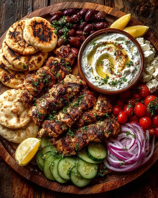vlaki Mezze Board with Garlic Yogurt Dip Recipe