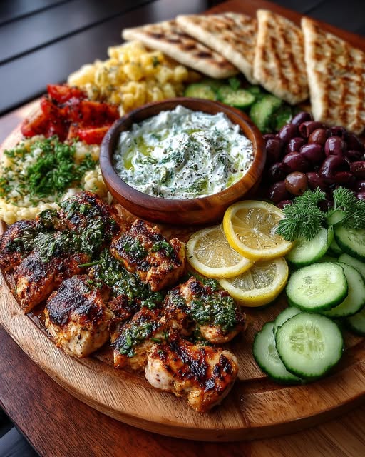 Grazing Board with Feta Dip & Olive Mix Recipe