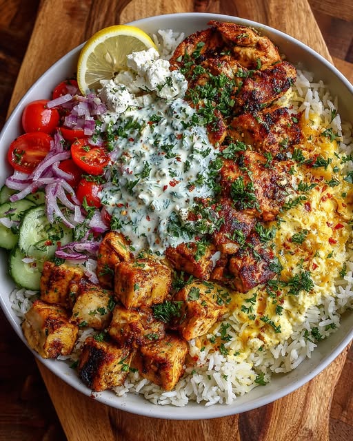 n Rice Power Bowl with Creamy Feta Sauce Recipe - Recipe Image